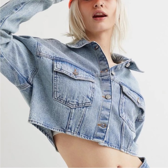 H&M Jackets & Blazers - H&M Cropped Jean Jacket